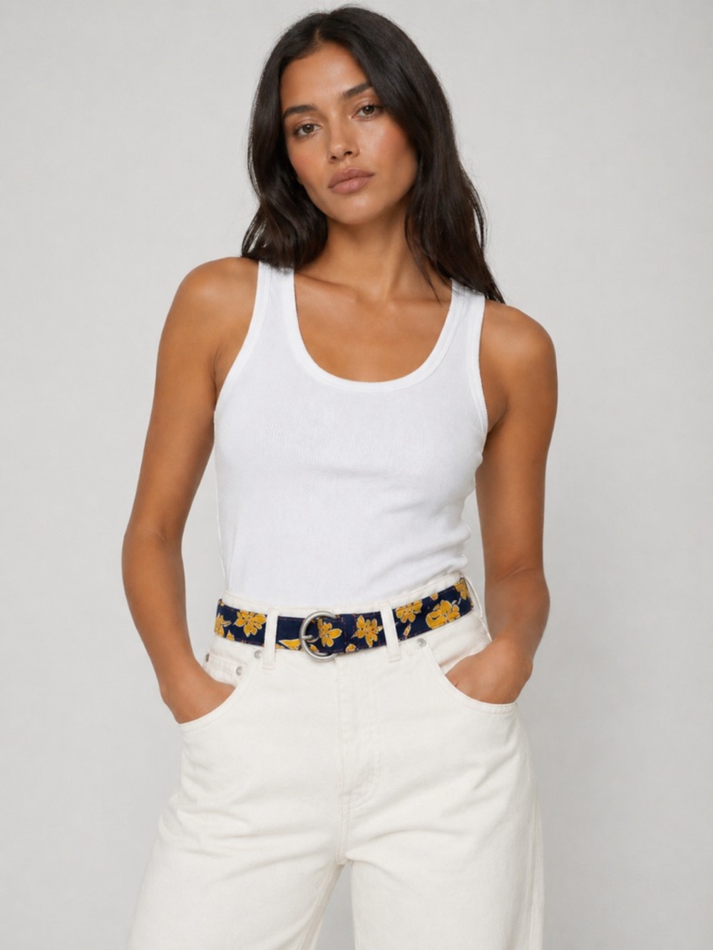 MAAX Blue Fish River Hawaiian Print Cotton Belt, sz. S